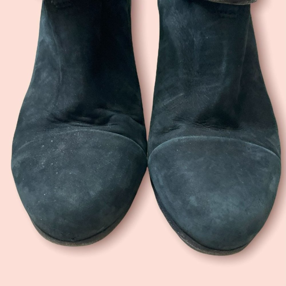 Rag & Bone Harrow Suede Distressed Black Booties Size 38.5 / 8.5 - Picture 6 of 8
